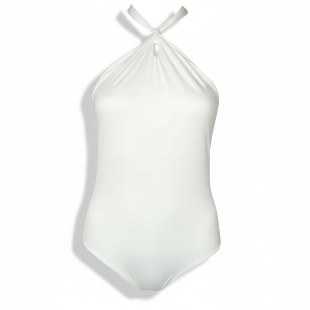 White Halter Twist Bodysuit (S) NWOT